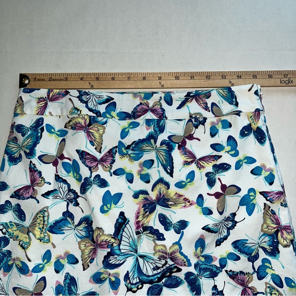 Talbots Butterfly Print Cotton Canvas Lined Skirt Size 6P, 6 Petite - Picture 4 of 11